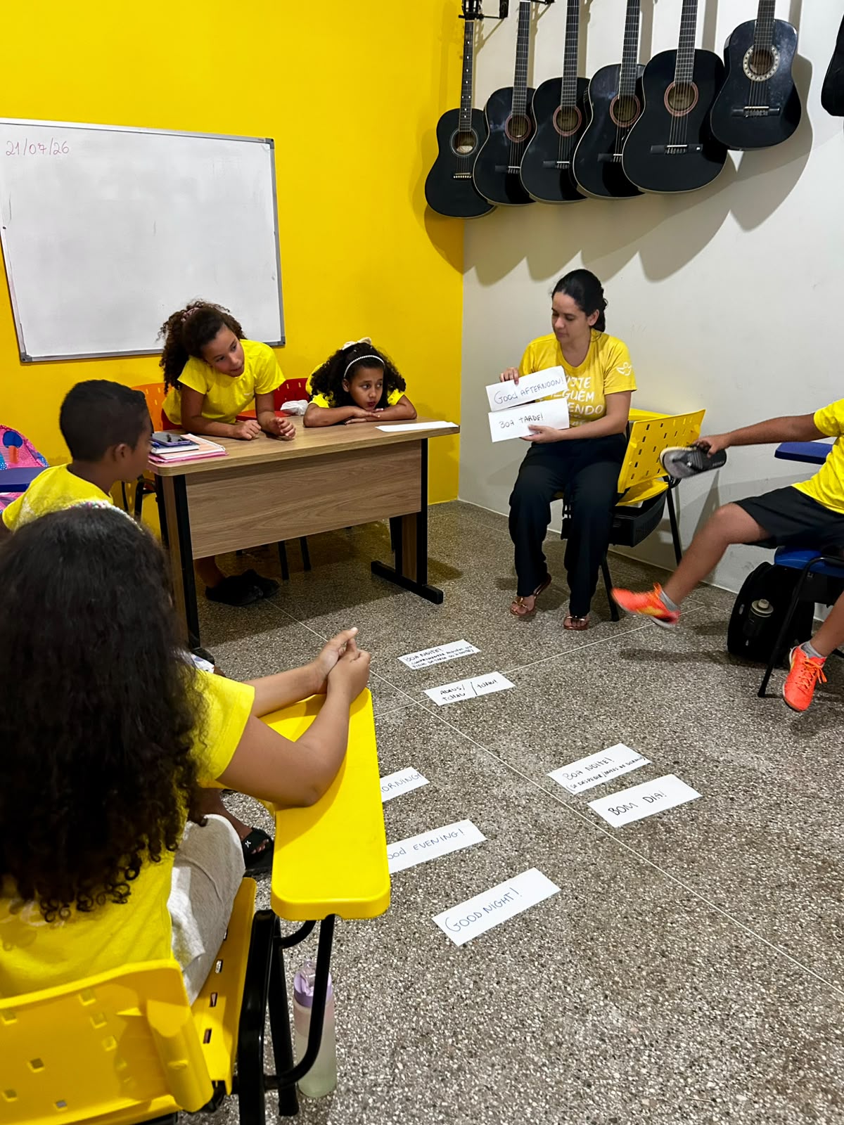 Aula com crianças da ATC